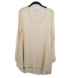 Umgee small Tunic sweater lace hem boho